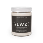 Candle jar labeled Comfort Spice