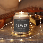  comfort spice candle on a wooden coaster
