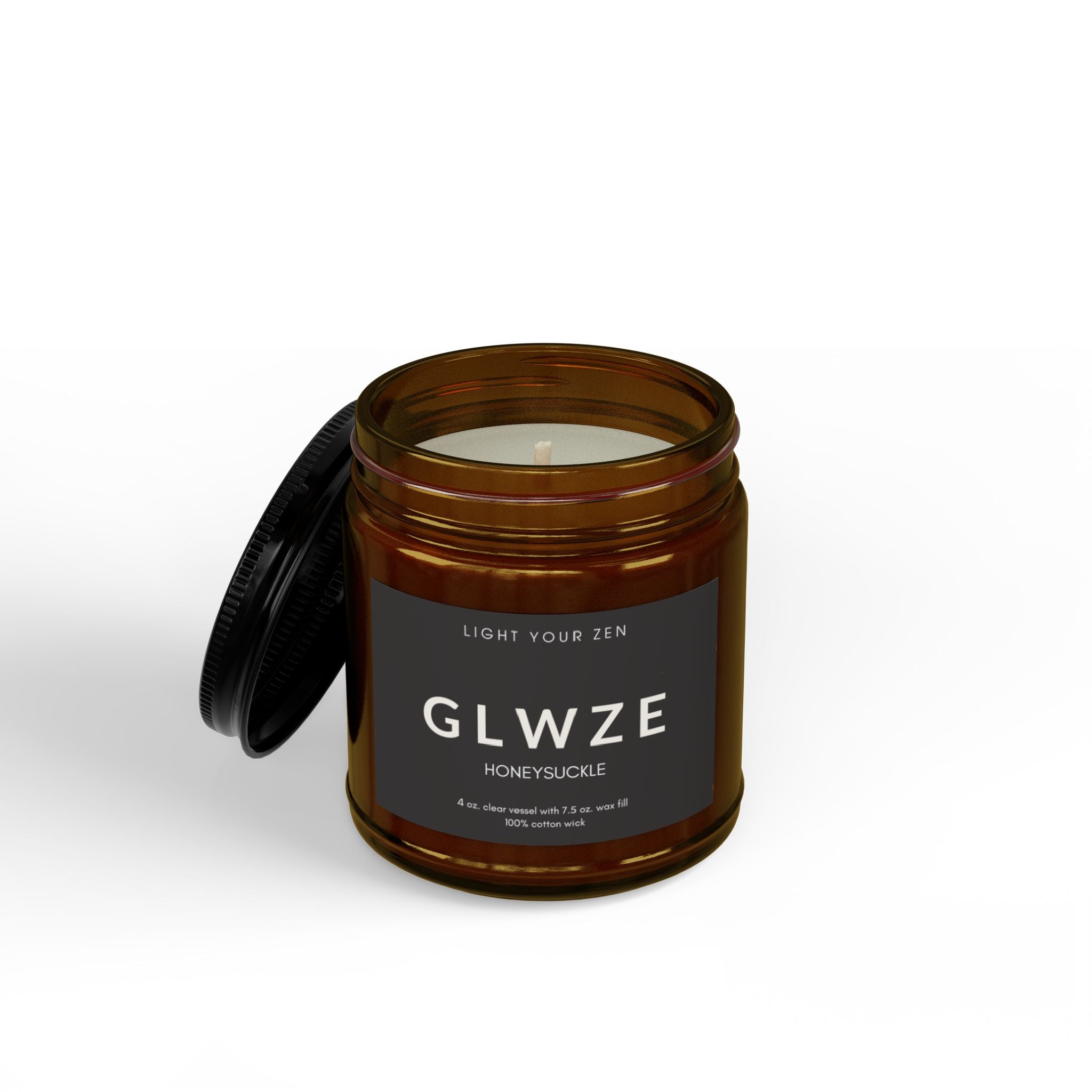 Soy Scented Candle — Honey Suckle Amber Jar 4oz