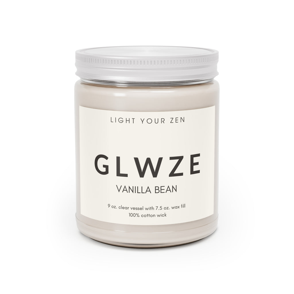 vanilla bean candle on a white background